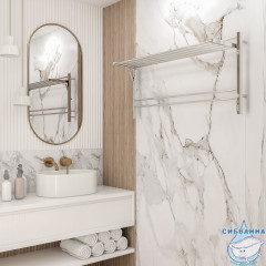 Полотенцесушитель электрический Terminus Горизонт П8 120х60 (с возможностью скрытого подключения, подключение справа) (хром)