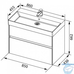 Тумба под раковину Aquanet Бруклин 85 белый глянец 203960