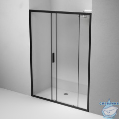 Дверь в нишу AM.PM Gem W90G-150-1-195BT 150 см профиль черный, стекло прозрачное