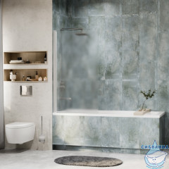 Шторка для ванны Wasserkraft Berkel 48P01-80L Matt glass 80x140 профиль хром, стекло матовое