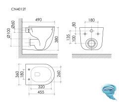 Унитаз подвесной безободковый Ceramicanova Voga CN4012T с сиденьем быстросъемным Soft Close (микролифт)