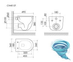 Унитаз подвесной безободковый Ceramicanova Voga CN4012T с сиденьем быстросъемным Soft Close (микролифт)