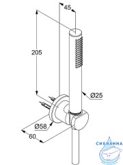 Ручной душ Kludi Nova Fonte 1 режим 20850N0-15 (брашированное золото)