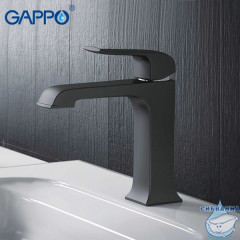 Смеситель для раковины Gappo G1050 (без донного клапана) (черный матовый)