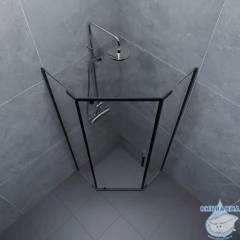 Душевое ограждение Тритон Дека-Блэк 90x90 профиль черный, стекло прозрачное Щ0000059783 (без поддона)