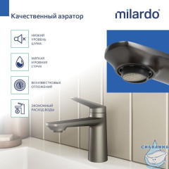 Смеситель для раковины Milardo Лип LEAGM00M01 (без донного клапана) (графит)