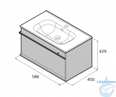 Тумба под раковину 60 см Roca Aneto белый глянец/черный 857429806