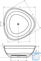 Ванна из искусственного мрамора Riho Ovideo 160x160