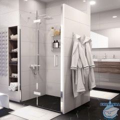 Дверь в нишу Wasserkraft Aller 120 см профиль хром, стекло прозрачное 10H05LWHITE