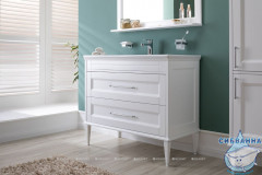 Тумба Aquanet Бостон М 100 с раковиной Бостон 100 белый матовый