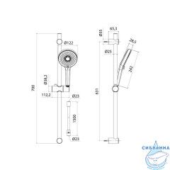 Душевой гарнитур, глянцевый хром, Optima Home, IDDIS, OPH3C70i16