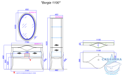 Тумба под раковину 110 см Aqwella Clarberg Borgia BOR0111BLK черный