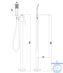 Смеситель для ванны напольный Lemark Unit LM4544C с душевым гарнитуром