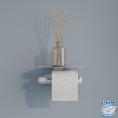 Бумагодержатель с овальной полкой, нержавеющая сталь, NOA, белый матовый, IDDIS, NOAWT00i43