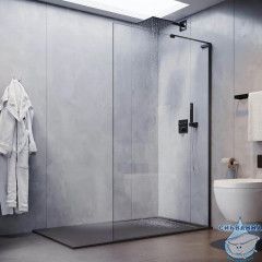 Walk-in Veconi Корато 70 профиль черный, стекло прозрачное KR77B-70-01-C8