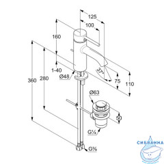 Смеситель для раковины Kludi Bozz 382770576 (с донным клапаном) (хром)