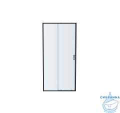 Дверь в нишу Aquatek AQ ARI RA 10020BL  100x200 профиль черный, стекло прозрачное