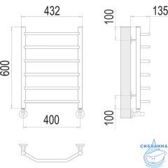 Полотенцесушитель водяной Terminus Виктория П6 40х60 (нижнее подключение)