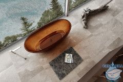 Ванна из полиэфирной смолы ABBER Kristall 165х78 AT9701Opal коричневая