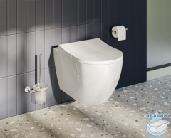 Инсталляция Vitra с кнопкой смыва в комплекте с безободковым унитазом Vitra Mia Round  c сиденьем Soft close (микролифт) 9873B003-7201