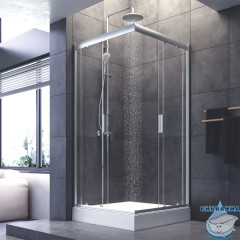 Душевое ограждение AM.PM Gem 90х90 W90G-403-090MT профиль серый, стекло прозрачное (без поддона) (без поддона)
