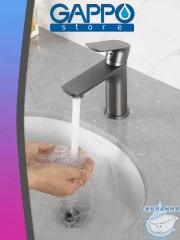 Смеситель для раковины Gappo G1048-9 (без донного клапана) (оружейная сталь)