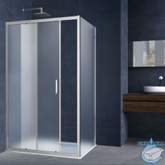 Душевое ограждение Vincea Alpha 150x80 профиль хром, стекло текстурное VSR-3AL8015MT