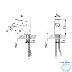 Смеситель для умывальника,  Nelson, Milardo, NELSB00M01