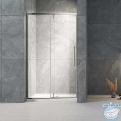 Дверь в нишу Veconi Vianno 100 профиль хром, стекло прозрачное VN34-100-01-C7