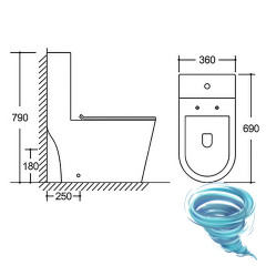 Унитаз напольный безободковый Azario Scala с бачком и сиденьем Soft Close (микролифт) AZ-8101