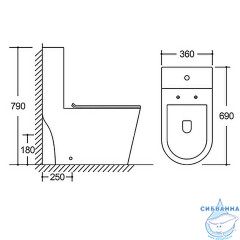 Унитаз напольный безободковый Azario Scala с бачком и сиденьем Soft Close (микролифт) AZ-8101