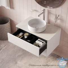 Тумба подвесная, под столешницу, 80 см, белый, Aiger, IDDIS, AIG80W0i95