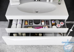 Тумба Aqwella Papyrus 120 белый  с раковиной Aqwella Elegance 120 