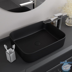Чёрный матовый умывальник накладной, Bridge, IDDIS, BRIBM05i27