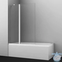 Шторка для ванны Wasserkraft Salm 140x110 27P02-110 профиль хром, стекло прозрачное