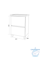Тумба напольная 1Марка Aris 60Н (2 ящика) белый глянец