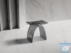 Стульчик для ванной прозрачный ABBER Kristall AT1739Onyx черный