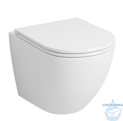 Инсталляция Loranto 4501 с кнопкой смыва Loranto 7313 черный матовый,  в комплекте с унитазом Grossman GR-4455SQ c сиденьем Soft close (микролифт) 