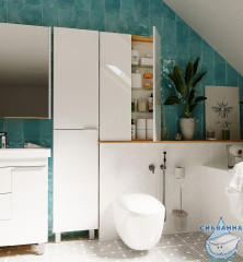 Пенал зеркальный 1Marka  Gaula 60П белый глянцевый