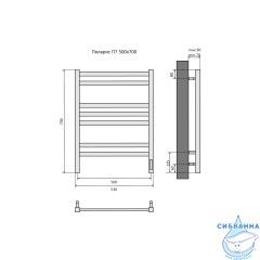 Полотенцесушитель электрический Aquatek Поларис П7 500х700 хром (с возможностью скрытого подключения, подключение справа)