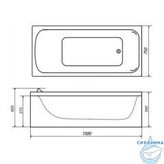 Акриловая ванна Тритон Стандарт 150x75