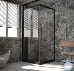 Душевое ограждение Veconi Premium Trento 100x90 профиль черный, стекло прозрачное PTC20-B-10090-01-C4 (без поддона)