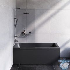 Шторка для ванны AM.PM Gem  80x140 профиль черный, стекло прозрачное W90BS-080-140BT 