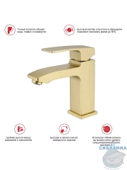 Смеситель для раковины Raglo R01.10.03 (сатин золотой)