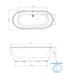Акриловая ванна 1Marka Tondo 174х80 с каркасом