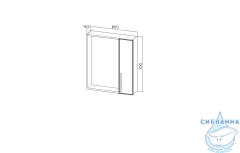 Зеркальный шкаф Viant Кёльн 80 светлое дерево VKEL80SD-ZSH