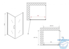 Душевое ограждение ABBER Sonnenstrand 60x70 профиль хром, стекло прозрачное AG04060-S70 (без поддона)