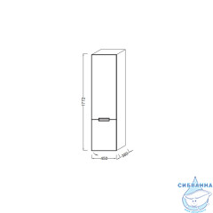 Шкаф-колонна Jacob Delafon Reve 45 L EB1141G-G95 oливковый 