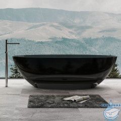 Ванна из полиэфирной смолы ABBER Kristall 180х85 AT9702Onyx черная