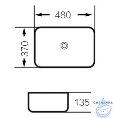 Раковина на столешницу 48 см Grossman GR-3016OLM